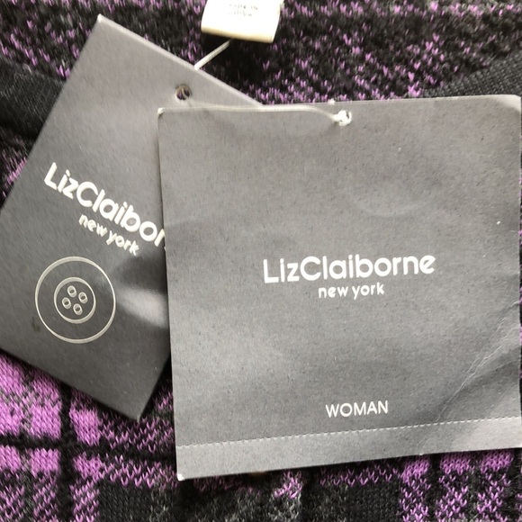 LIZ CLAIRBORNE 1X LADIES CARDIGAN SWEATER 45% COTTON 43% WOOL 12% NYLON - Picture 8 of 10